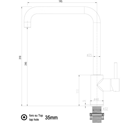 NIEDERDRUCK Design Küchenarmatur Chrom Wasserhahn mit 360° schwenkbarer Auslauf