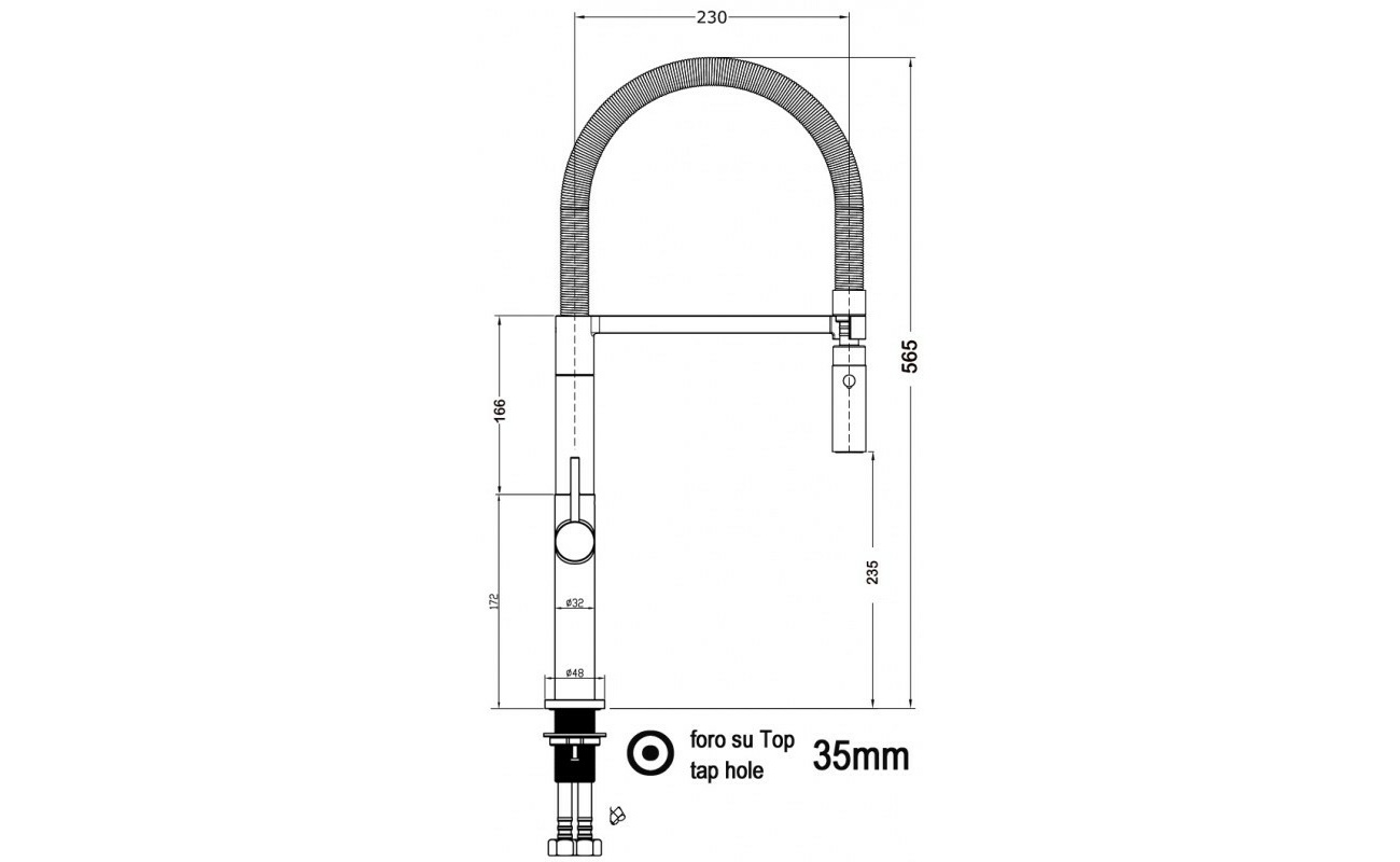 Minimalist Design Küchenarmatur mit 360° schwenkbarer Auslauf und abnehmbarer 2 strahl Handbrause