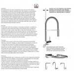 Unterfenster Küchenarmatur mit abschwenkbarer Auslauf und abnehmbarer 2 strahl Handbrause - Gesamthöhe abgeschwenkt 6cm
