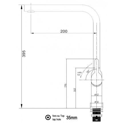 Design Küchenarmatur Chrom Wasserhahn mit 360° schwenkbarer Auslauf - Quartz Schwarz