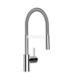 Low-Version 43 cm - Küchenarmatur chrom Wasserhahn mit schwenkbarer Auslauf und abnehmbarer 2 strahl Handbrause