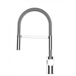 Low-Version 43 cm - Küchenarmatur chrom Wasserhahn mit schwenkbarer Auslauf und abnehmbarer 2 strahl Handbrause