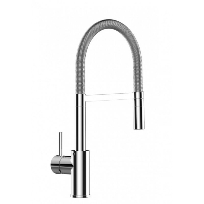 Low-Version 43 cm - Küchenarmatur chrom Wasserhahn mit schwenkbarer Auslauf und abnehmbarer 2 strahl Handbrause