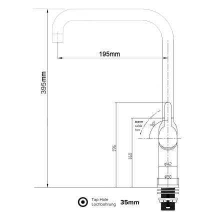Design Küchenarmatur Chrom Wasserhahn mit 360° schwenkbarer Auslauf
